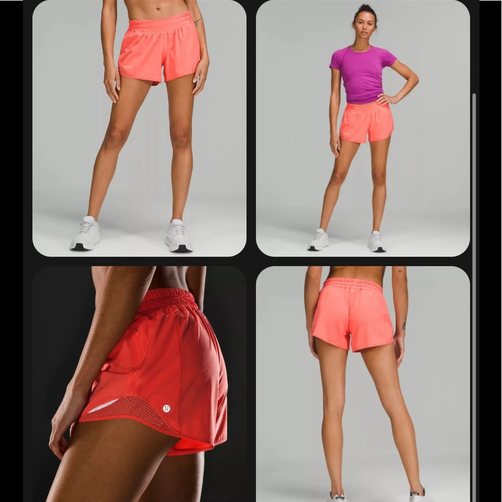🔥LULULEMON HOTTY HOT SHORT 4”-RASPBERRY CREAM-4/6/8/10🔥 - Picture 3 of 11